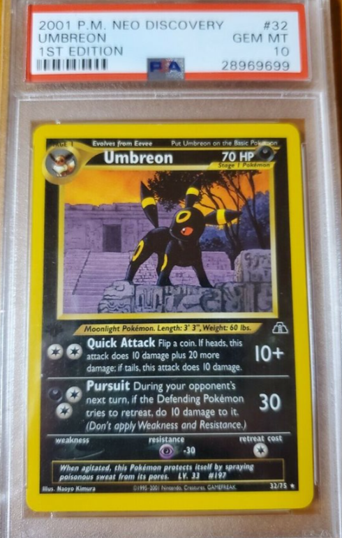 Umbreon PSA 10 1st Edition Neo Discovery #32 2001 Pokemon Card