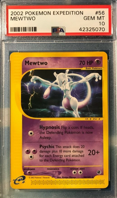 2002 Pokemon Expedition Mewtwo Rare Non-Holo #56 PSA 10 GEM MINT