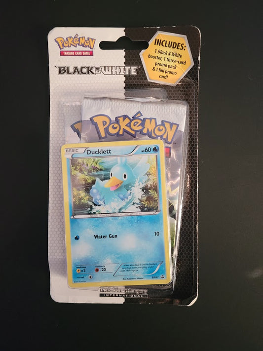 Pokémon BLACK & WHITE Booster Blister w/ Ducklett BW17 Holo + Promo Pack