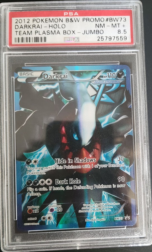 PSA 8.5 Darkrai BW73 Black Star Promo Team Plasma Box Full Art Pokemon Card