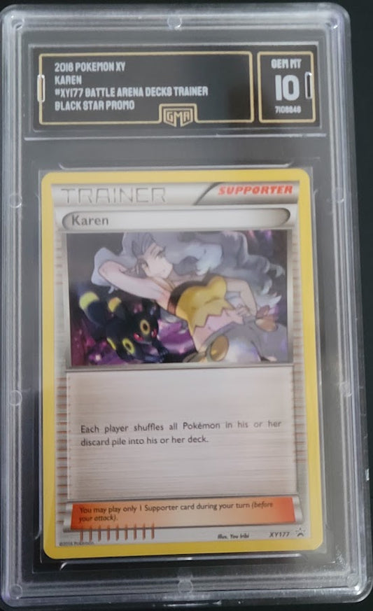 Karen XY177 NM XY Promos Near Mint 2016 Pokemon TCG Card w/ Umbreon 177 GMA 10