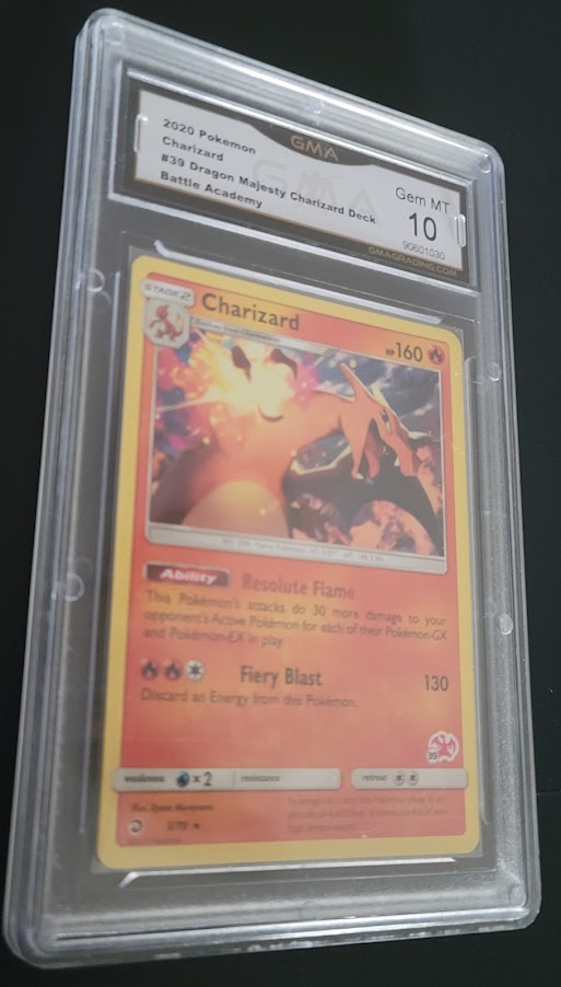 2020 Pokemon Battle Academy #39 Dragon Majesty Charizard Non-Holo w/ Stamp GMA 10