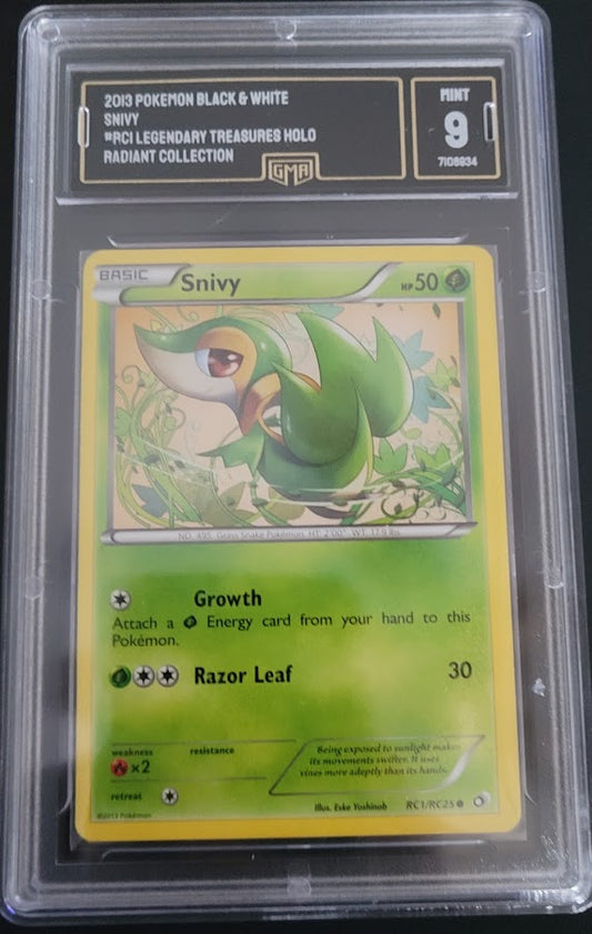 2013 Pokemon: SNIVY RC1/RC25 Legendary Treasures Radiant Collection MINT GMA 9